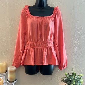 Nine West pink long sleeve blouse